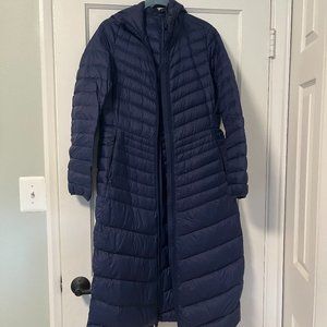 Land's End Women's Size XS (2-4) Packable Down Full-Length Coat Navy Blue